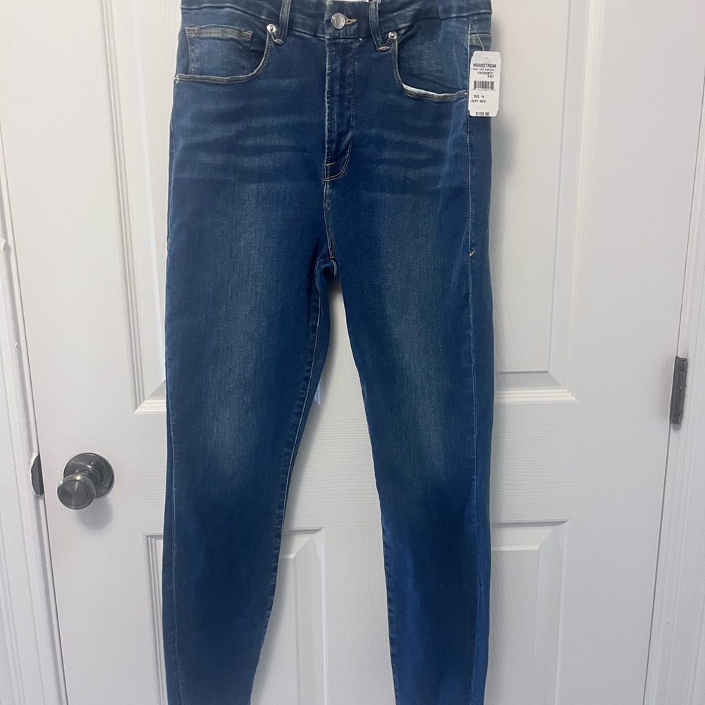 Good American Good Waist High Waist Raw Hem Ankle Skinny Jeans - Picture 6 of 13